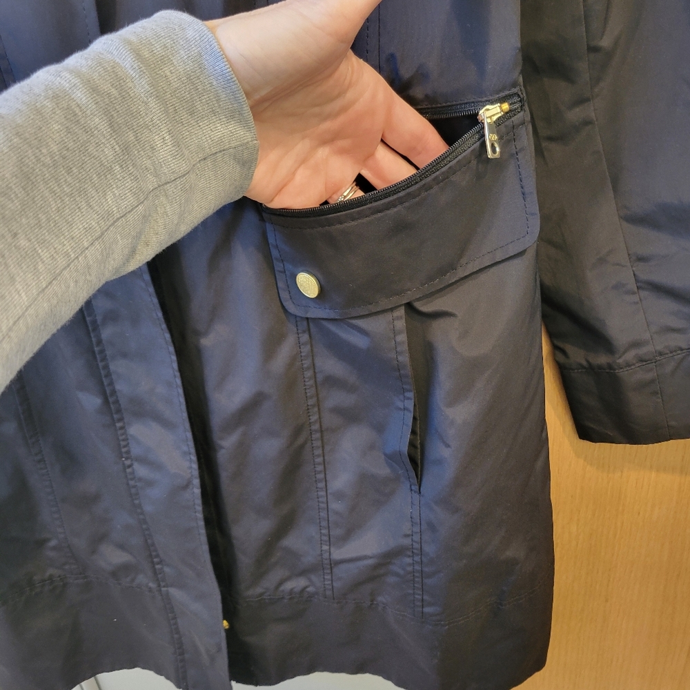Cole Haan Rain Coat, Size M, Black - Picture 5 of 14